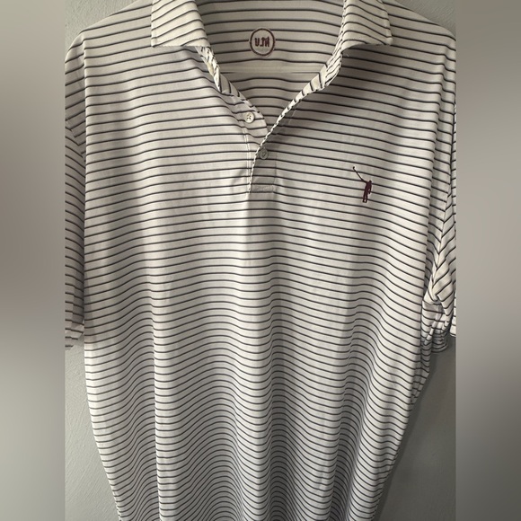 Holderness and Bourne No Laying Up Men's Polo Shirt - black  and White Stripes - Picture 4 of 4